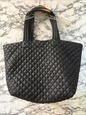 MZ Wallace Black Quilted Nylon Travel Tote Large